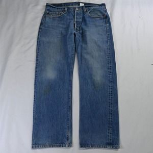 Levi's 38 x 30 501 Button‎ Fly Straight Leg Medium Stonewash Denim Jeans